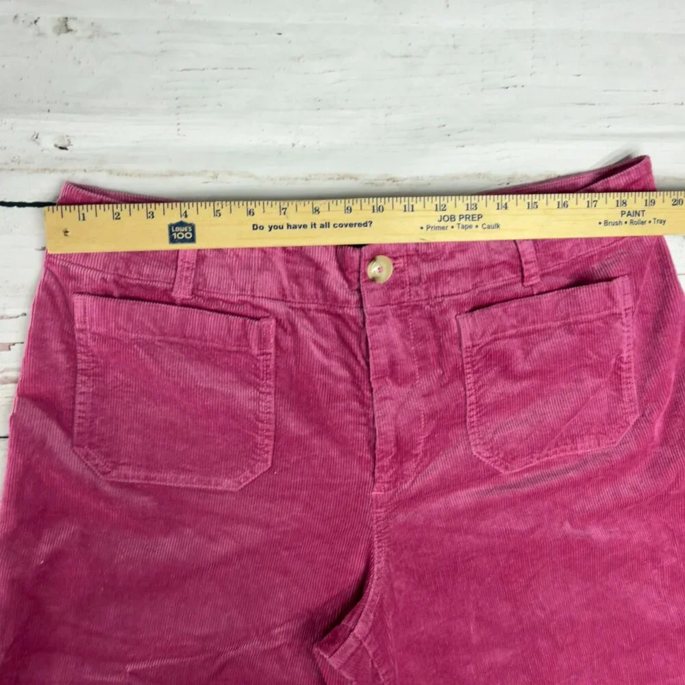 Maeve The Colette Pink Corduroy Wide Leg Crop Pants - Picture 7 of 9